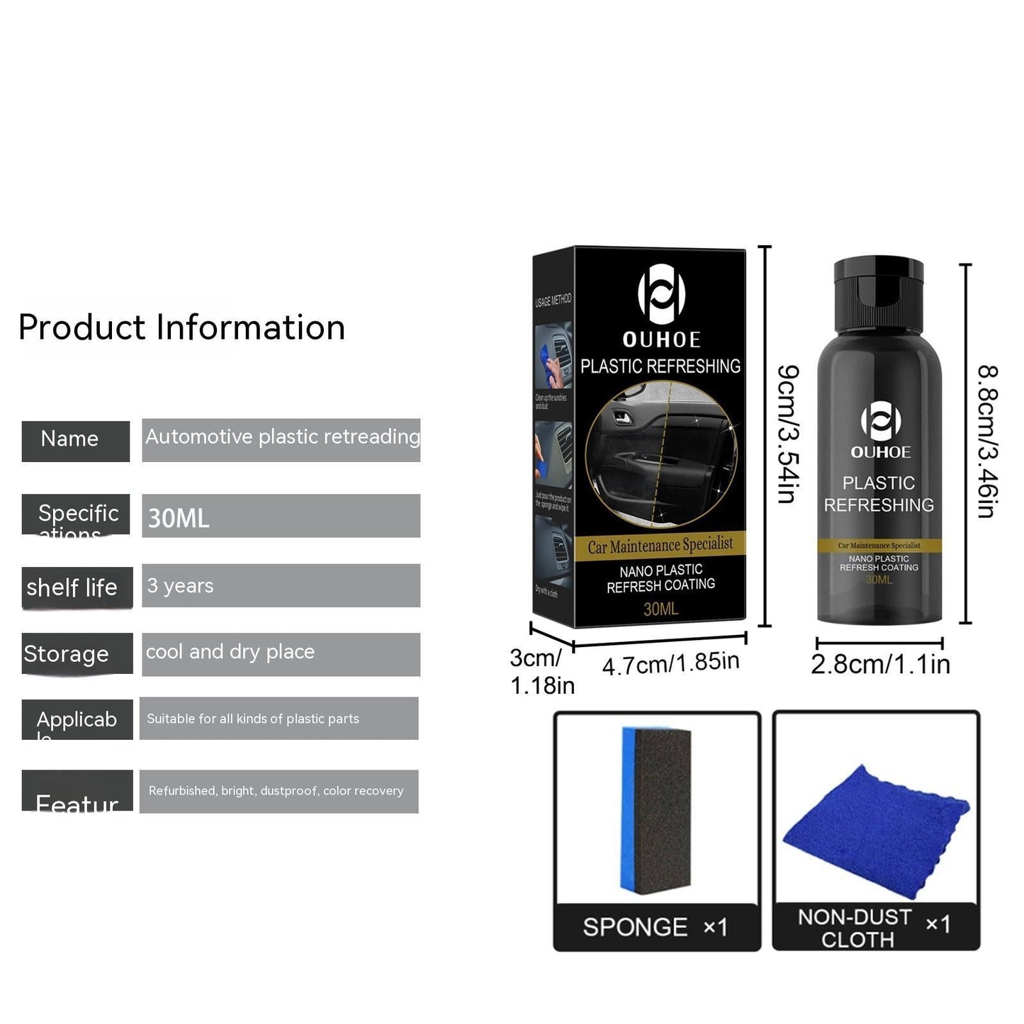Car Dashboard Panel Plastic Renovation Agent